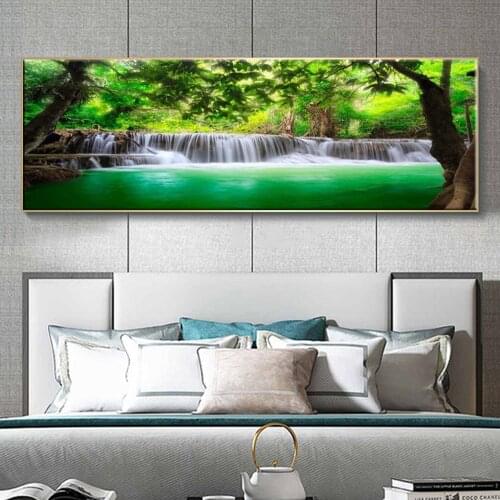 Large Size Nature Landscape Painting Canvas Cuadros Posters and Prints Seascape Forest Wall Art Picture for Living Room Decor