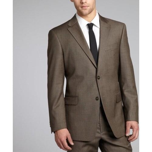 Brown Sharkskin Men Suit Custom Made Grey Two-Toned Woven Wedding Suits For Men,Bespoke Vintage Tuxedo Gray Wedding Tuxedo