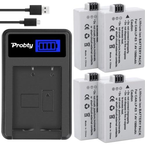 LP-E5 1500mAh Battery + charger for CANON EOS Rebel XS, Rebel T1i, Rebel XSi, 1000D, 500D, 450D, Kiss X3, Kiss X2, Kiss F