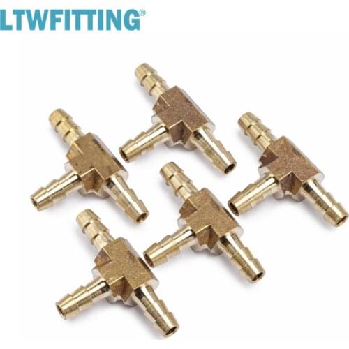 LTWFITTING Brass Barb Tee Fitting 1/4" ID Hose for Fuel Boat
