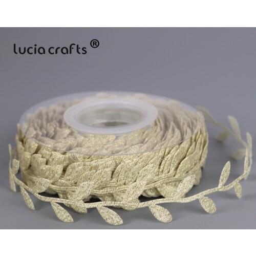 Lucia crafts 30mm Leaves Trim Leaf Ribbons DIY Appliques Garment 1roll/lot Q0708
