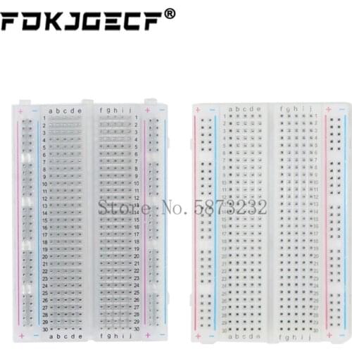 Mini bread board/breadboard 8.5cm x 5.5cm 400 holes Transparent/White DIY Electronic experimental Universal PCB