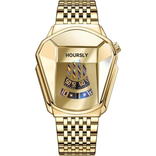 HOURSLY New Watches Men Luxury Brand Chronograph Male Sport Watches Waterproof Stainless Steel Quartz Watch