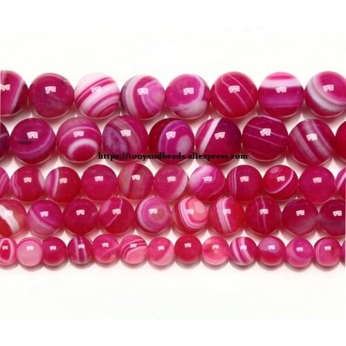 Natural Stone AAAA Quality Magenta Sardonyx Agates Round Loose Beads 6 8 10 12MM Pick Size For Jewelry Making