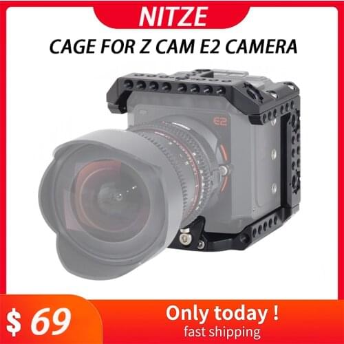 Nitze Camera Cage for Z Cam E2,E2C,M4,S6,F6 with HDMI and USB Cable Clamps,N64-HR / N64-ER ARRI Rosette Mount and Lens Adapter