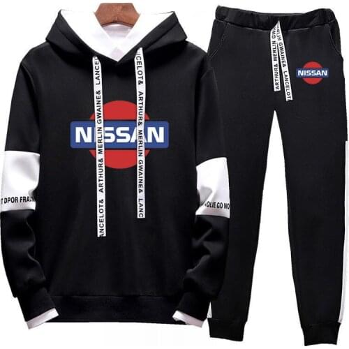 2021 New Brand Tracksuit Casual Hoodies NISSAN Logo Sportswear Two Piece Sets Of Thick Sweatshirt + Pants Sport Suit