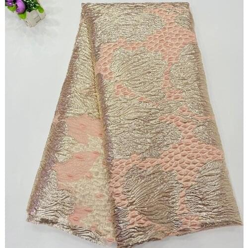2021 Latest Jacquard Fabric Brocade Lace Tissu African Tulle Net Lace Fabric Brocade Fabric for Nigerian Wedding 5 Yards D4536