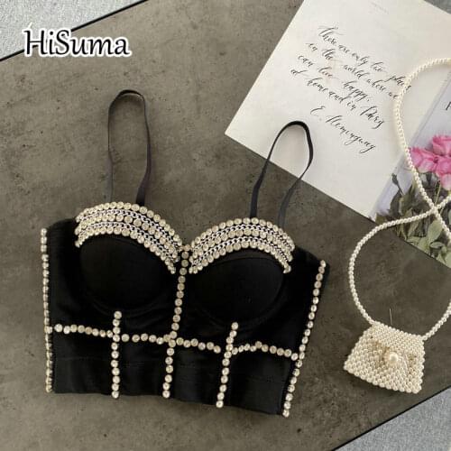 2021 summer new womens Retro rhinestones Chain Tube top bra one piece belt pad wireless Costumes Corset tops female underwear