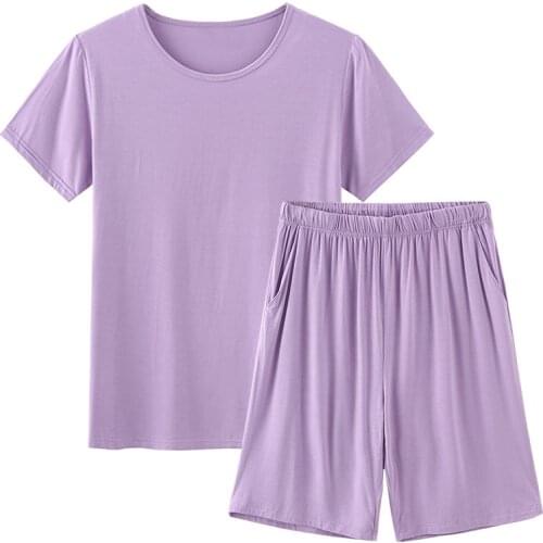 Modal pajamas women summer short-sleeved shorts suit casual home service two-piece suit can be worn outside