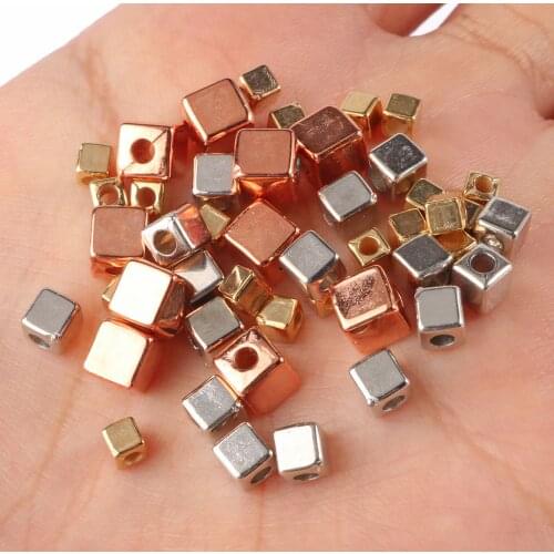 3/4/6mm CCB Plastic Square Cube Shape Beads Bulk Separator Beads For Jewelry Making DIY Bracelet Finding Accessories Supplies