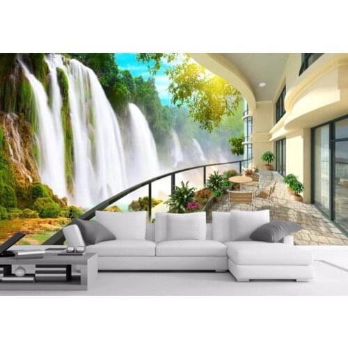 Custom 3D wallpaper waterfall wallpapers for living room bedroom waterproof wallpaper wall mural 3d wall papers home decor