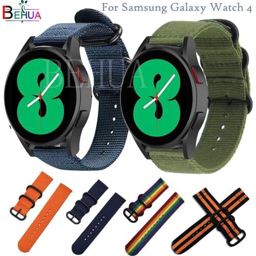 Nylon WatchStrap Band For Samsung Galaxy Watch 4 44mm 40mm / Classic 42mm 46mm / 3 41mm 45mm WristStrap Belt Bracelet Wristband