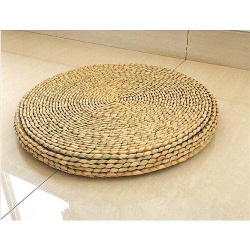 Futon round package mail rattan straw tatami thick bay window cushion hit cushion worship mat The thickness of the leaf is 3-4cm