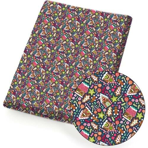 Christmas Printed Polyester Cotton Fabric Sheet X-mas Cartoon Cloth Fabrics DIY Craft Sewing Patchework Accessories 45*145cm/pc