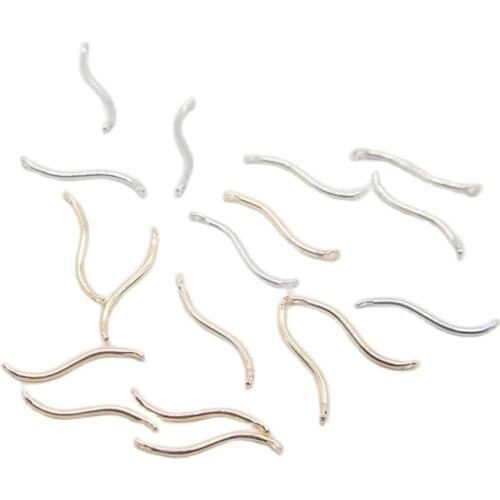 50pcs S Shaped Connectors for DIY Earrings Making Pendants Charms Gold Silver Women Jewelry Findings Accessories Wholesale
