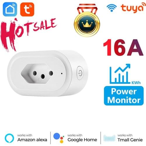 Smart Plug WiFi Socket BR 16A 10A Power Monitor Timing Function Tuya SmartLife APP Control Works With Alexa Google Assistant