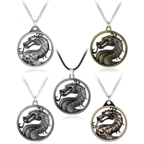 Fight Technology Game Necklaces Vintage Fighting Games Mortal Kombat Dragon Jane Empire Big Choker Necklace Movie Jewelry