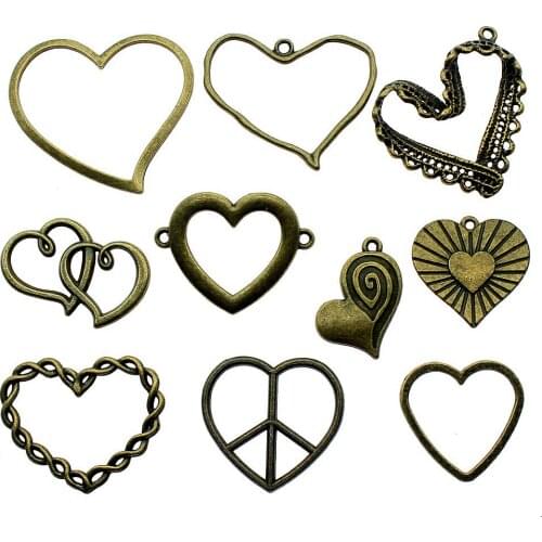 High Quality Hollow Big Peach Heart Connectors Charms Making Diy Handmade Finding Jewelry