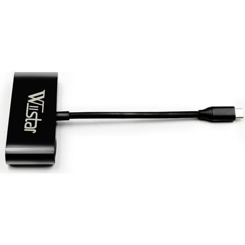 Wiistar USB C Type C to HDMI VGA with 3.5mm Audio Adapter 3 in 1 Hub Type C to 4K 1080p For Laptop Macbook Google