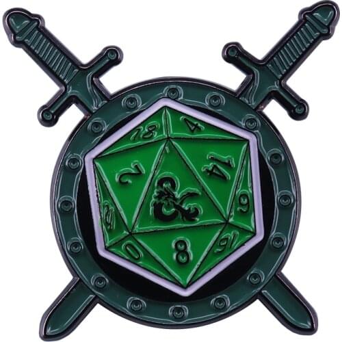 Fighter D&D badge tabletop RPG D20 pin Dungeon Master gift geeks decor