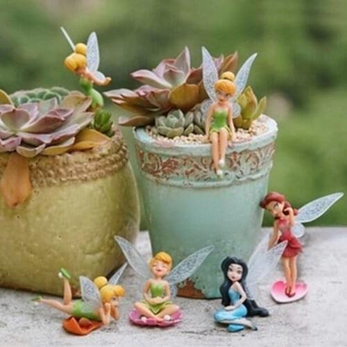 1PCS Creative Flying Flower Fairy Miniature Elegant Cute Car Desktop Cake Garden Sculpture Ornament Home Decoration Accessories