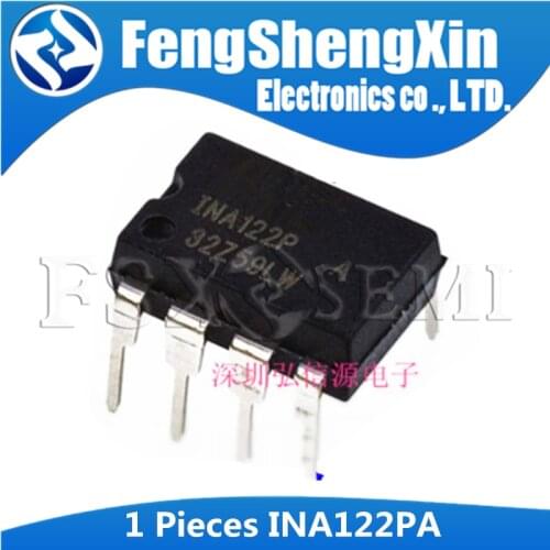 1pcs INA122PA DIP-8 INA122P DIP8 INA122 DIP 122PA IC OPAMP INSTR 120KHZ Single Supply, MicroPower INSTRUMENTATION AMPLIFIER