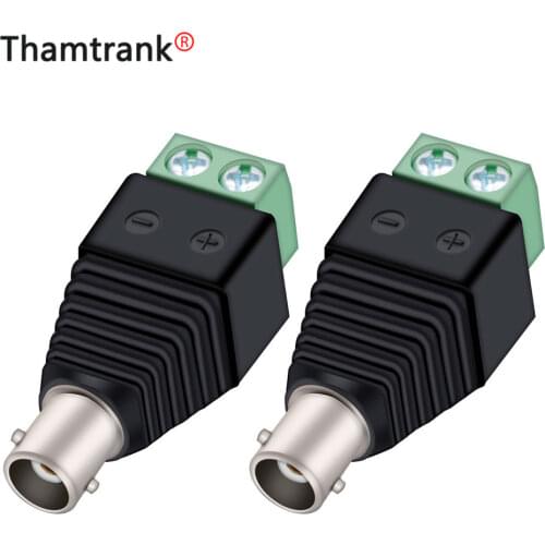 Female Metal BNC Connector with DC Connector Plug Screw Terminal UTP Video Balun for CCTV Surveillance Camera CCTV system