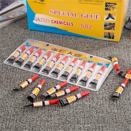 100pcs Super Liquid Glue 502 Phone Glass Metal Ceramic Wood RubberBond Adhesive School Office Supply Stationery Home Repair Tool