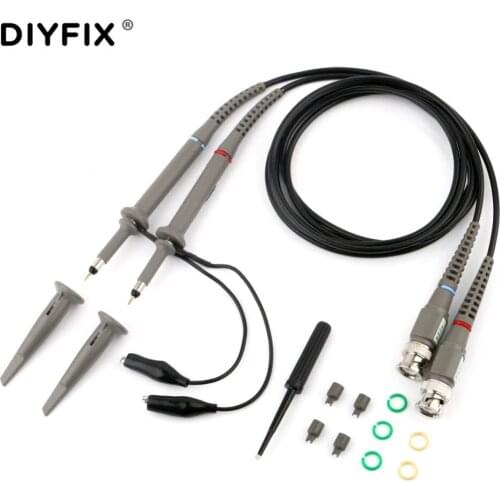 DIYFIX 2Pcs Oscilloscope Probe TP6100 Precision Scope Clip Probe DC-100MHz Scope Clip Probe 100MHz X1/X10 Tester Alligator Clips