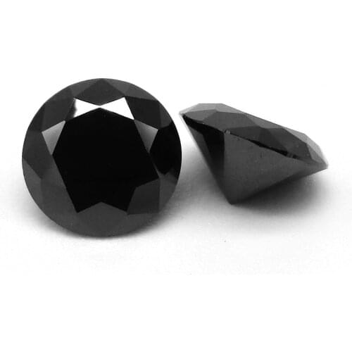 20pcs Wholesale AAAAA 3.5mm to 16mm Black Loose Cubic Zirconia 6mm 7mm 8mm Bead Stones Round Cut Zircon