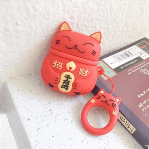 2021 Cute Lucky Cat Soft Silicone Cases For Apple Airpods 1/2 Protective Wireless Earphone Cover For Apple Air Headphone Case