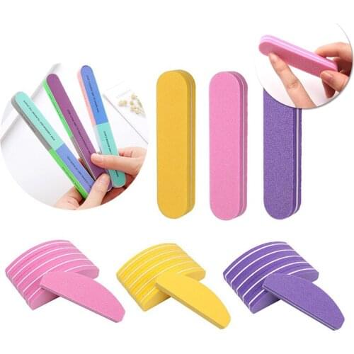 5/10Pcs Portable Pedicure Manicure Nail Sanding Files Sponge Nail Files Buffers UV Gel Buffer Block Polishing DIY Nail Tools