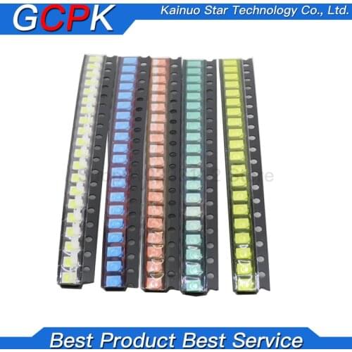 5 Values* 20pcs=100PCS Bright 3528 1210 SMD LED Kit Red/Green/Blue/Yellow/White 20pcs Each LED Diode 3.5*2.8*1.9mm