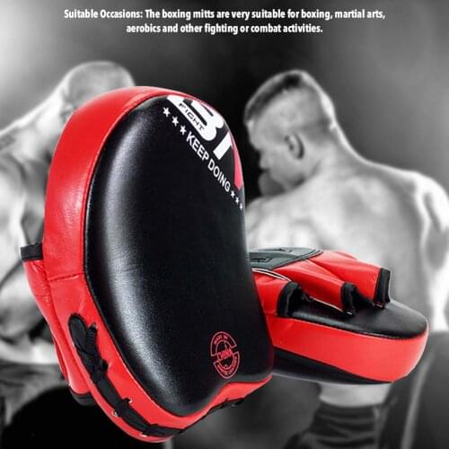 Boxing Mitts Professional Thickened Curved Focus Leather Training Hand Pads Ideal For Muay Thai Kick Sparring
