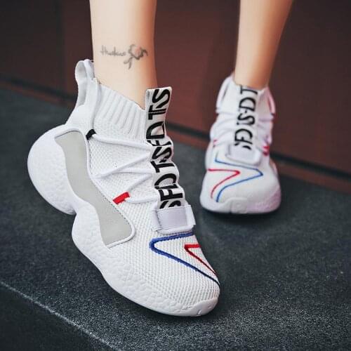 Large Size High-top Breathable Womens Running Shoes Men Socks Sneakers Women Sport Shoes Platform Sports Shoes Woman Walk A-480