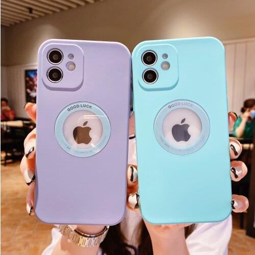 IPhone 12 Case Liquid Silicone Case Show Logo For iPhone 11Pro Max X XS XR 7 8 plus SE Shockproof Camera Protection Back Cover