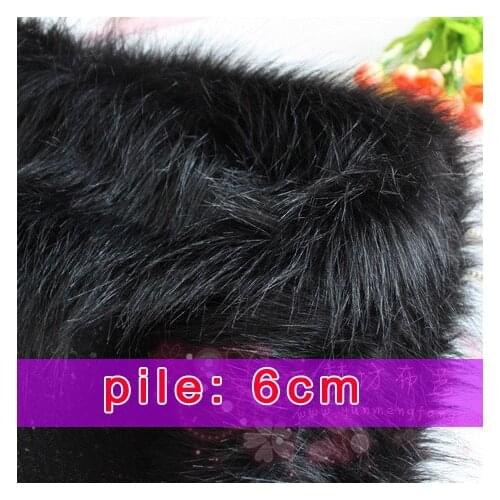 Black Solid Shaggy Faux Fur Fabric (long Pile fur) Costumes Cosplay 36"x60" Sold By The Yard Free Shipping