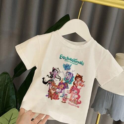 Childrens T-Shirt Children For Girl Boy Girls Kids Kid' Shirts Child Baby Toddler Enchantimals Party Tee Tops Clothing Short Tee