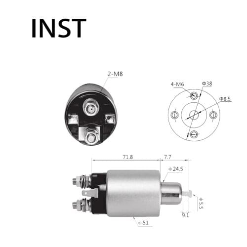 ELECTROMAGNETIC SWTICH SOLENOID FOR 12V 1.7KW K805-18-X10 23343-T5002 23343-77A11 M371X72371 M371X73671 M371X64671 1530 3612035
