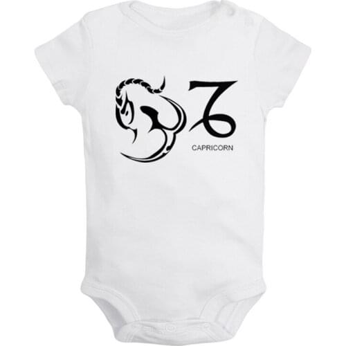 Constellation Capricorn Leo Aquarius Virgo Pisces Symbol Design Newborn Baby Outfits Jumpsuit Print Infant Bodysuit Clothes