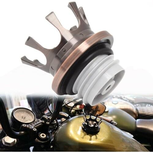 Motorcycle Fuel Gas Tank Cap Crown Style Vented Oil cap Cover For Triumph T100 Thruxton 900 Scrambler Bonneville Se 2001-2020