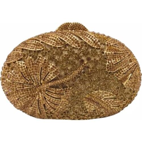 Nigeria launches new crystal clutch bag for ladies luxury ladies party banquet bag design round metal clutch bag