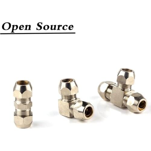 4 6 8 10 12 14 16mm OD Tube Brass Ferrule Tube Compression Fitting Connector Oil Water Gas Adapter L-type T-shaped