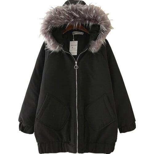 Plus size Winter Jacket Women Hooded Thicken Coat Female Fashion Warm Outwear Down Cotton-Padded false Fox Fur Collar Coat Parka