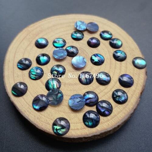 100pcs/lot 8MM Natural Round Cabochon Abalone Mother of Pearl Shell MOP for Jewelry Round Blue pearl shell for Fake Nails