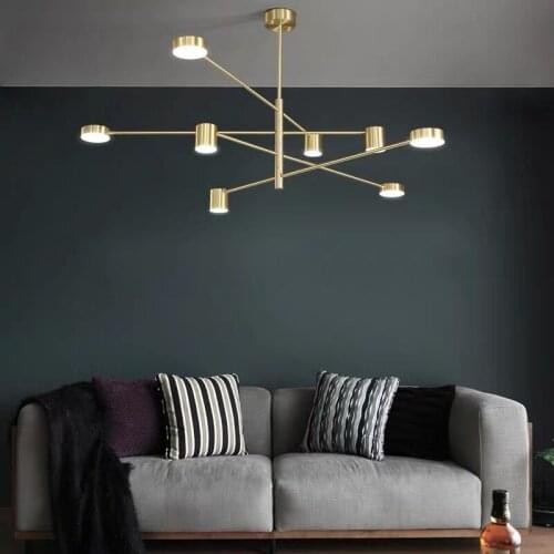 Modern Gold Black Chandeliers Living Room Bedroom Restaurant Hanging Light Fixtures Minimalist Luminaire Suspension