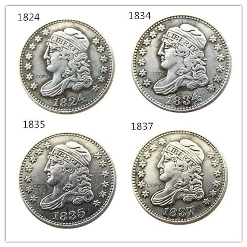 USA 1824 1834 1835 1837 Capped Bust Dime Copy Coins