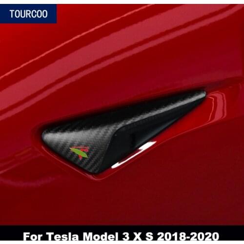 Dry Carbon Fiber Side Camera Covers for Tesla Model 3 X S 2018-2020 Car Styling Modification Accessories