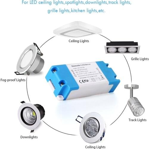 7W Dimmable LED Driver 180-265v Dimming LED Power Supply Transformer Hardwired Under Cabinet Lighting