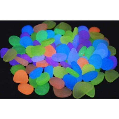50pcs Glow in the Dark Garden Pebbles Glow Stones Rocks for Walkways Garden Path Patio Lawn Garden Yard Decor Luminous Stones